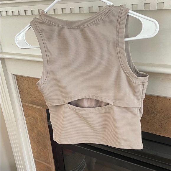 Beige Ribbed Tank Top - Picture 2 of 3